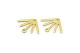 Brass Sun Charm, 24 Raw Brass Sun Charms With 1 Loop And 1 Hole (18x15x0.80mm) M02422