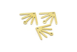 Brass Sun Charm, 24 Raw Brass Sun Charms With 1 Loop And 1 Hole (18x15x0.80mm) M02422