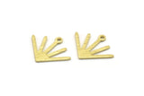 Brass Sun Charm, 24 Textured Raw Brass Sun Charms With 1 Loop (18x15x0.80mm) M02425