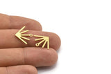 Brass Sun Charm, 24 Textured Raw Brass Sun Charms With 1 Loop (18x15x0.80mm) M02425
