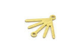Brass Sun Charm, 24 Textured Raw Brass Sun Charms With 2 Loops (18x17x0.80mm) M02427