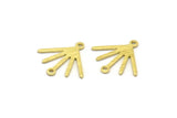Brass Sun Charm, 24 Textured Raw Brass Sun Charms With 2 Loops (18x17x0.80mm) M02427