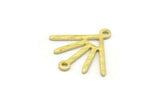 Brass Sun Charm, 24 Textured Raw Brass Sun Charms With 2 Loops (18x17x0.80mm) M02428