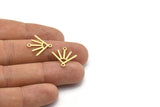 Brass Sun Charm, 24 Textured Raw Brass Sun Charms With 2 Loops (18x17x0.80mm) M02428