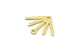 Brass Sun Charm, 24 Textured Raw Brass Sun Charms With 1 Loop And 1 Hole (18x15x0.80mm) M02430