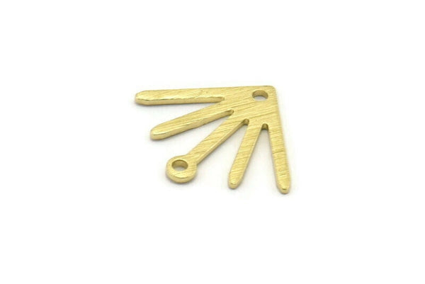 Brass Sun Charm, 24 Textured Raw Brass Sun Charms With 1 Loop And 1 Hole (18x15x0.80mm) M02430