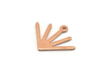 Copper Sun Charm, 12 Raw Copper Sun Charms With 1 Loop (18x15x0.80mm) M02433