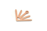 Copper Sun Charm, 12 Raw Copper Sun Charms With 1 Loop (18x15x0.80mm) M02434