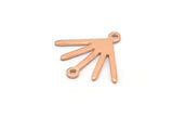 Copper Sun Charm, 12 Raw Copper Sun Charms With 2 Loops (18x17x0.80mm) M02435