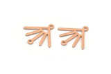 Copper Sun Charm, 12 Raw Copper Sun Charms With 2 Loops (18x17x0.80mm) M02436