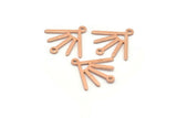 Copper Sun Charm, 12 Raw Copper Sun Charms With 2 Loops (18x17x0.80mm) M02436