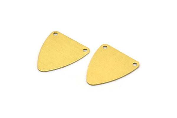Brass Triangle Charm, Raw Brass Triangle Charms with 2 Holes (18x16mm)  D0015--N0679