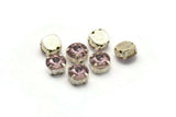 12 Light Amethyst Rivoli Sew On Rhinestone Brass Prong Setting 4 Hole Slider 8.3mm SS39