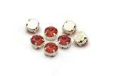 12 Light Siam Diamond Chaton Sew On Rhinestone Brass Prong Setting 4 Hole Slider 8.3mm SS39