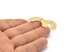 Gold Geometric Charm, 2 Textured Gold Plated Brass Semi Circle Pendants With 2 Holes (30x15x8x0.80mm) A1892