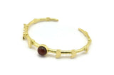 Brass Moon Cuff,  Raw Brass Moon Phases Cuff Stone Setting With 1 Pad -  Pad Size 8mm N1672
