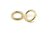 Gold Ring Earring, 2 Hammered Gold Plated Brass Ring Stud Earrings (22x3mm) N1500 A2389