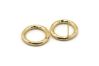 Gold Ring Earring, 2 Hammered Gold Plated Brass Ring Stud Earrings (22x3mm) N1500 A2389