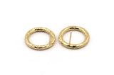 Gold Ring Earring, 2 Hammered Gold Plated Brass Ring Stud Earrings (23x3mm) N1501 A2390