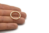 Gold Circle Earring, 2 Gold Plated Brass Circle Stud Earrings (25x2x2mm) E009 A1932