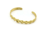 Brass Moon Cuff,  Raw Brass Moon Phases Cuff Stone Setting With 1 Pad -  Pad Size 6mm N1682