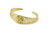 Brass Sun Cuff, Raw Brass Sun Cuff Stone Setting With 1 Pad -  Pad Size 4mm N1683