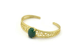 Brass Geometric Cuff, Raw Brass Geometric Cuff Stone Setting With 1 Pad -  Pad Size 15x11mm N1664
