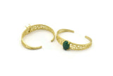 Brass Geometric Cuff, Raw Brass Geometric Cuff Stone Setting With 1 Pad -  Pad Size 15x11mm N1664