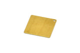 Square Earring Finding, 12 Raw Brass Square Stamping Charms, Pendants With 1 Hole (20x20mm) A0061