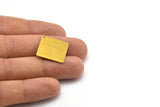 Square Earring Finding, 12 Raw Brass Square Stamping Charms, Pendants With 1 Hole (20x20mm) A0061