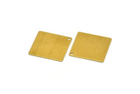 Brass Square Blank, 48 Raw Brass Square Stamping Charms, Pendant (20x20mm) ( A0061 )