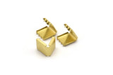 Brass Ribbon Crimp, 30 Raw Brass Ribbon Crimp Ends Without Loop (9x8mm) Findings A0638