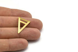 Brass Triangle Pendants, 40 Raw Brass Triangle Pendants With 2 Holes (17x25mm) Brs 3998-1 A0408