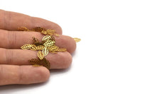 Brass Leaf Charm, 100 Raw Brass Leaf Charms (10x5X0.40mm) Y222