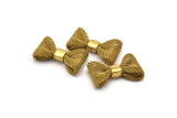 Brass Wire Mesh, 10 Raw Brass Wire Mesh Bow Findings (25x15mm) D0034--c048