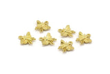 Brass Bee Charm, 12 Raw Brass Bee Charms With 1 Loop (12x11mm) N1651