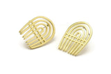 Earring Studs, 2 Raw Brass - Brass Earrings - Earring Findings (24x17x1.5mm) N1666