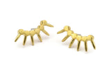 Earring Studs, 2 Raw Brass - Brass Earrings - Earring Findings (29x13mm) N1673