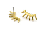 Earring Studs, 2 Raw Brass - Brass Earrings - Earring Findings (29x13mm) N1673