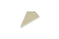 Silver Triangle Charm, 10 Silver Tone Brass Triangle Charms With 1 holes (22x12x0.60mm) D0346