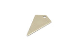 Silver Triangle Charm, 10 Silver Tone Brass Triangle Charms With 1 holes (22x12x0.60mm) D0346