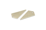 Silver Triangle Charm, 10 Silver Tone Brass Triangle Charms With 1 holes (22x12x0.60mm) D0346
