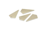 Silver Triangle Charm, 10 Silver Tone Brass Triangle Charms With 1 holes (22x12x0.60mm) D0346