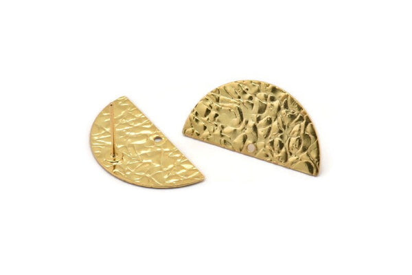 Altın Ay Küpe, 1 Delikli 4 Altın Kaplama Pirinç Yarım Ay Küpe (25x12x0,60 mm) D0794 A1927