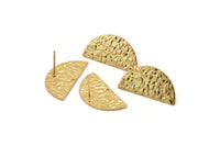 Altın Ay Küpe, 1 Delikli 4 Altın Kaplama Pirinç Yarım Ay Küpe (25x12x0,60 mm) D0794 A1927