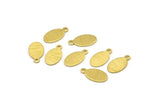 Brass Oval Charm, 24 Textured Raw Brass Oval Charms With 1 Loop, Blanks (14x8x0.80mm) M02574