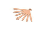 Copper Sun Charm, 12 Raw Copper Sun Charms With 2 Loops (24x19x0.80mm) M02604