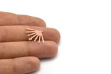 Copper Sun Charm, 12 Raw Copper Sun Charms With 2 Loops (24x19x0.80mm) M02604