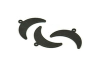 Siyah Ay Tılsımı, 1 Döngülü 8 Dokulu Oksitlenmiş Siyah Pirinç Hilal Ay Tılsımı (10x25x0,80 mm) A1721