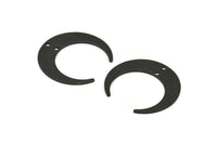 Black Moon Charm, 6 Textured Oxidized Black Brass Crescent Moon Charms With 2 Holes (30x28x0.80mm) A1854 H1104